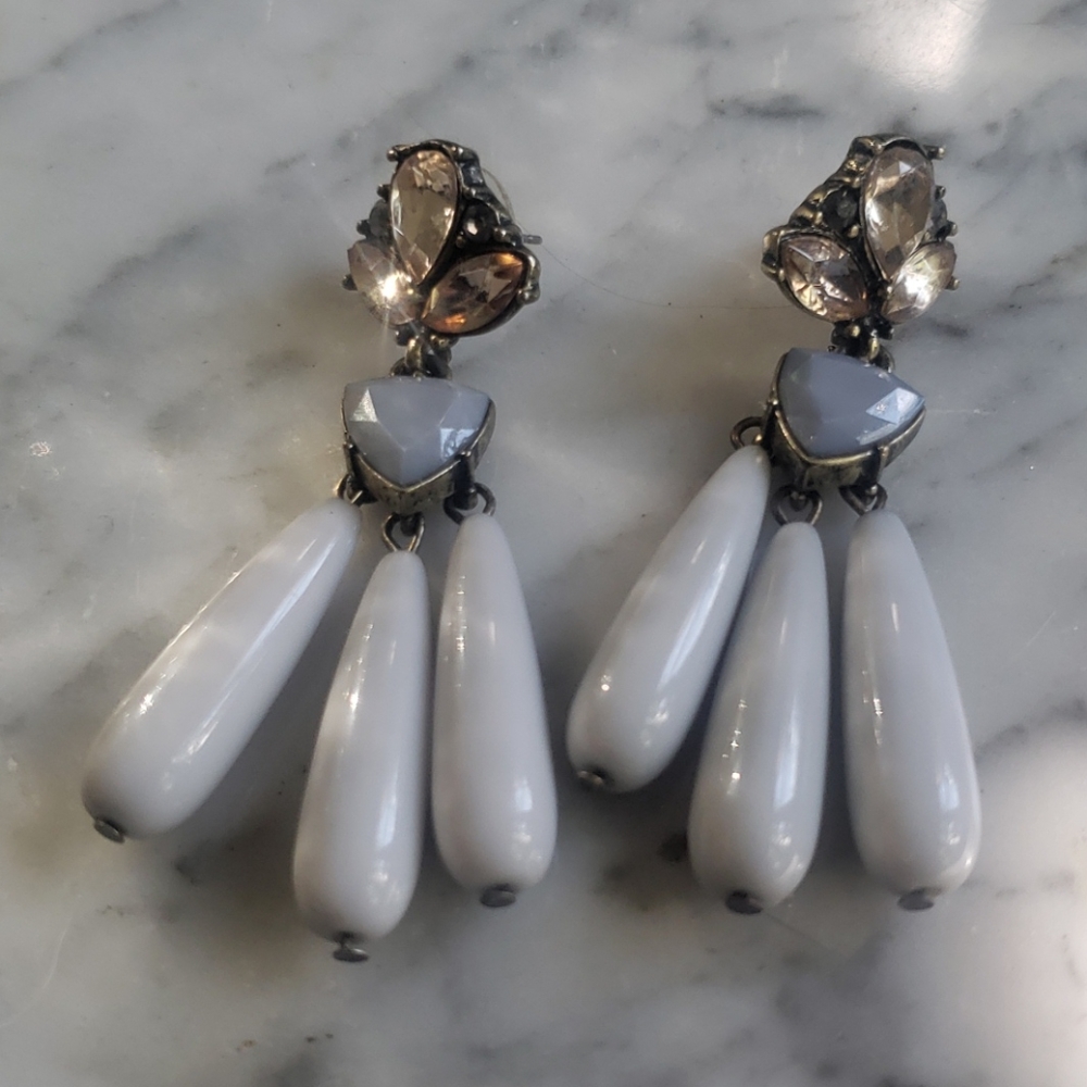 Acrylic Gem Dangle Post Earrings